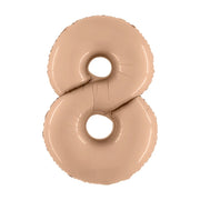 Folieballon Cijfer 8 Satin nude - 102 cm
