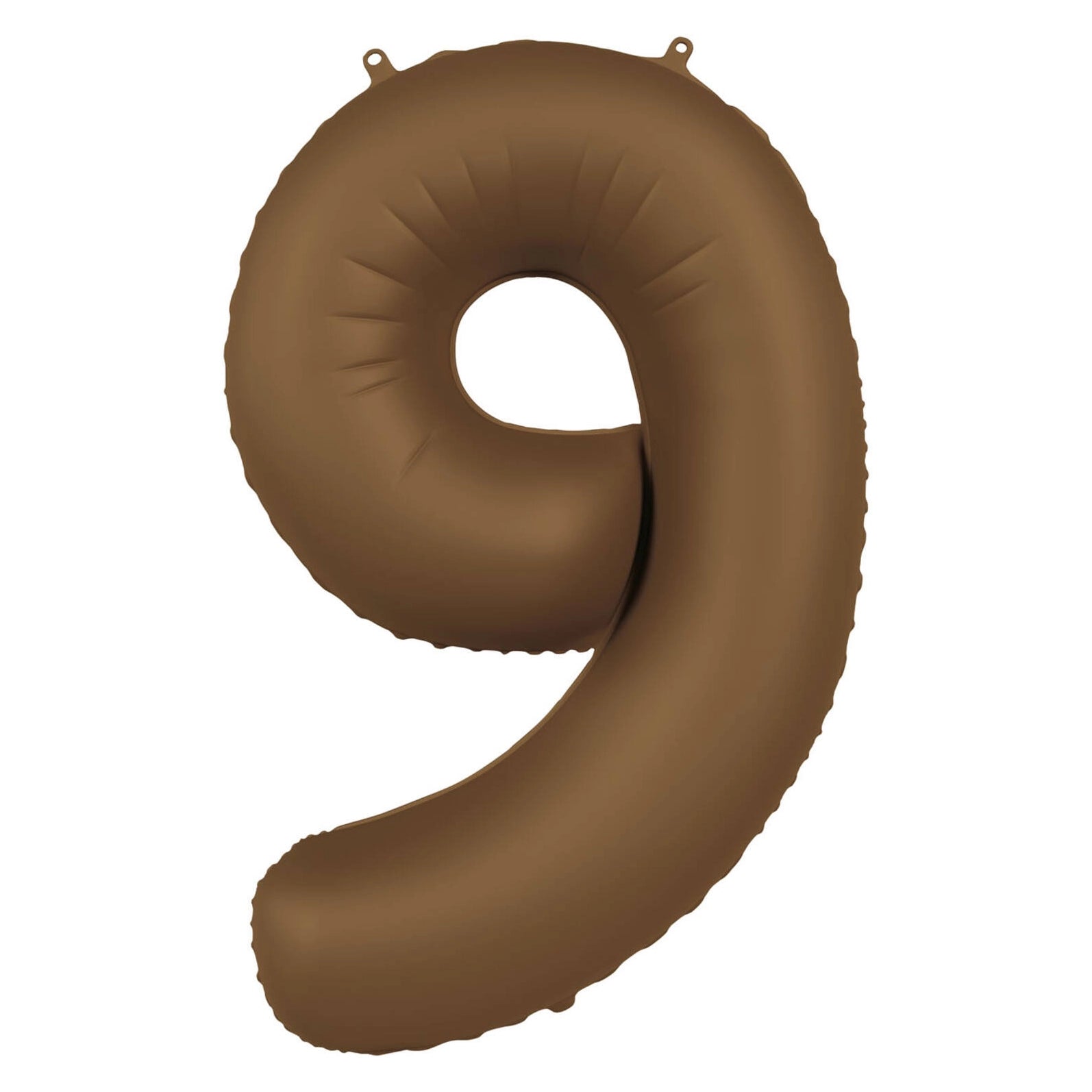 Folieballon Cijfer 9 - Chocolade Bruin Mat- 86 cm