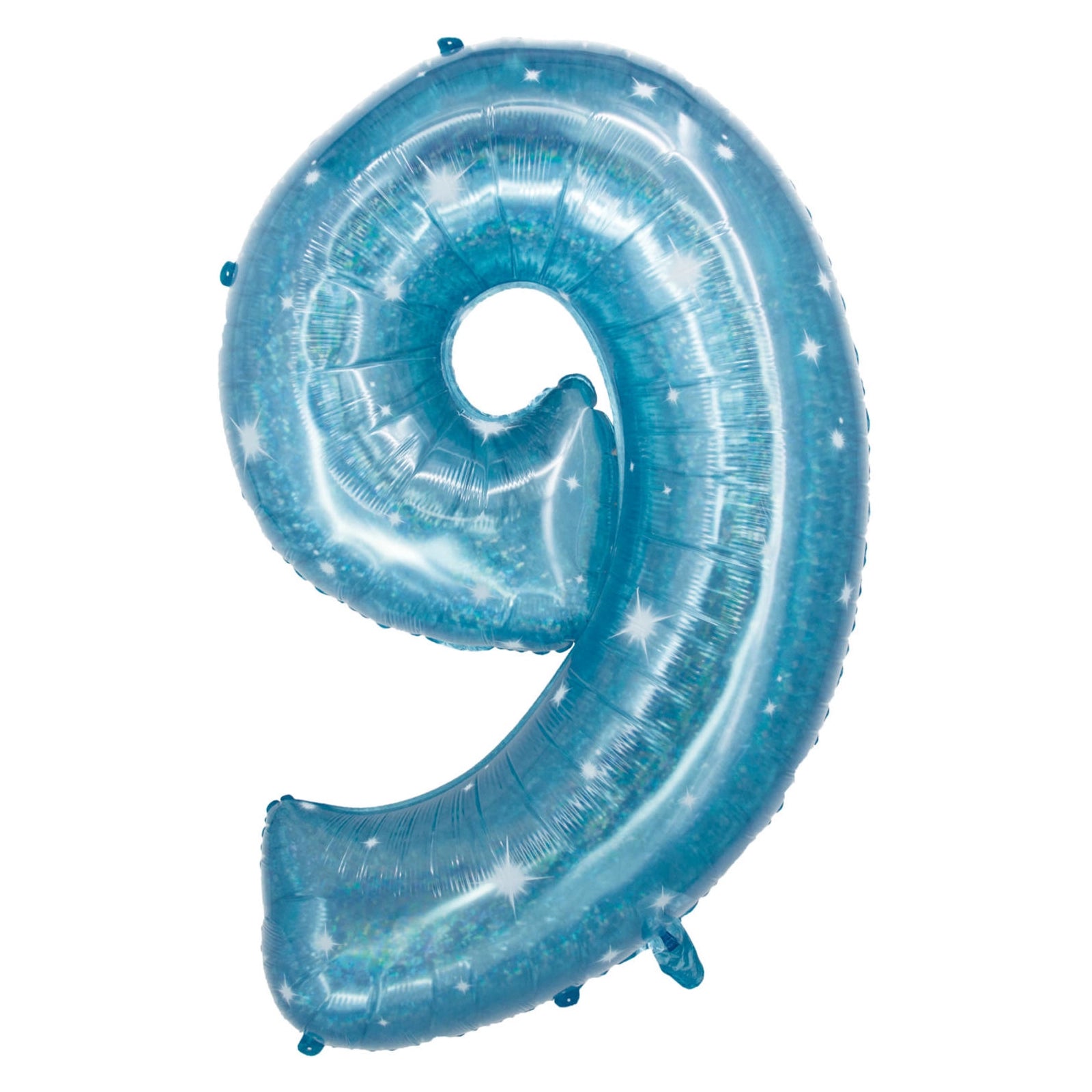 Folieballon Cijfer 9 Galactic Aqua - 101 cm