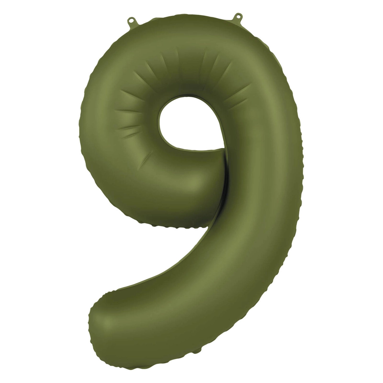 Folieballon Cijfer 9 - Olijf Groen Mat- 86 cm