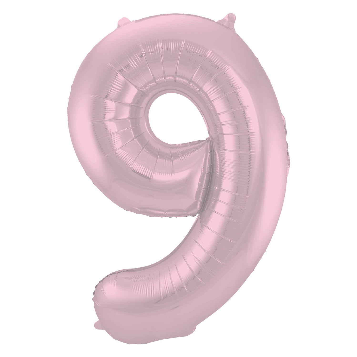 Folieballon Cijfer 9 Pastel Roze Metallic Mat - 86 cm