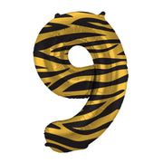 Folieballon Cijfer 9 Tiger Chic - 86 cm