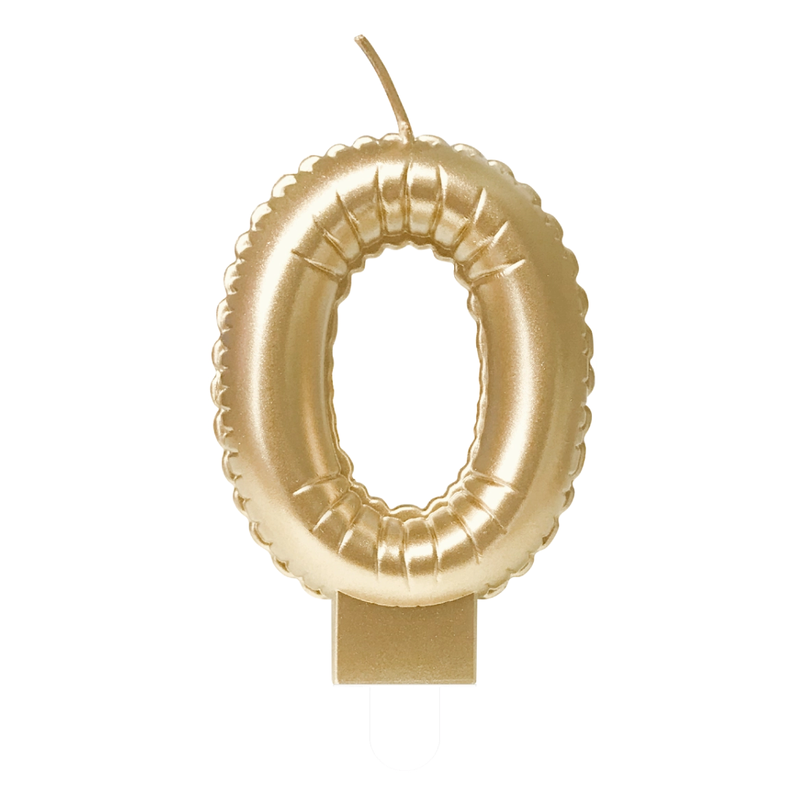 Folieballon cijfer kaars Goud 0