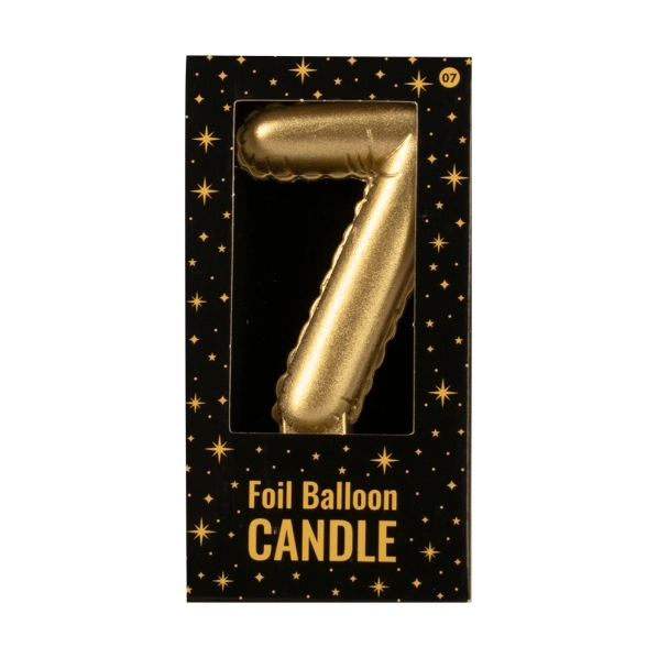 Folieballon cijfer kaars Goud 7
