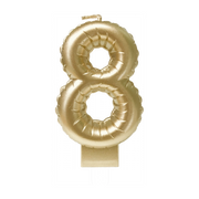 Folieballon cijfer kaars Goud 8