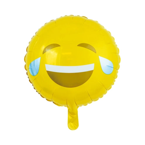 Folieballon Emoji Glimlach met traan - 46cm