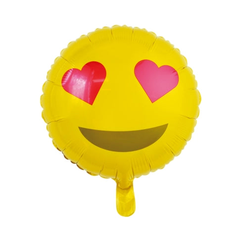 Folieballon Emoji Hartjes ogen -  46cm