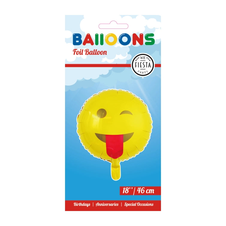 Folieballon Emoji Tong uitsteken  - 46cm