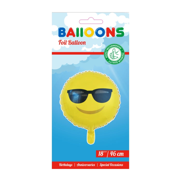 Folieballon Emoji Zonnebril -  46cm