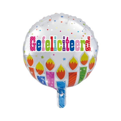 Folieballon Gefeliciteerd - Kaarsen - 46cm