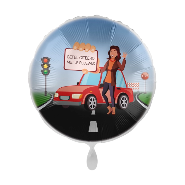 Folieballon Gefeliciteerd met je Rijbewijs vrouw 45cm