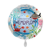 Folieballon Gefeliciteerd met je zwemdiploma 45cm