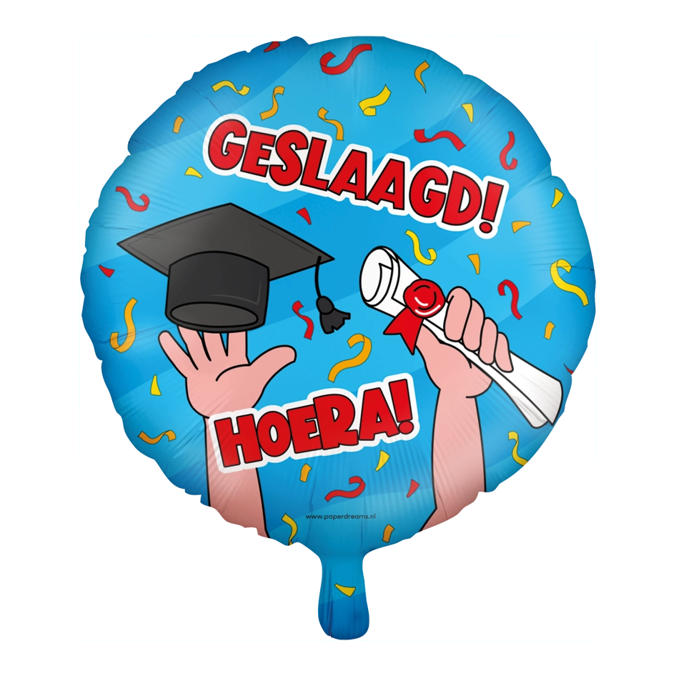 Folieballon Geslaagd Cartoon 46cm