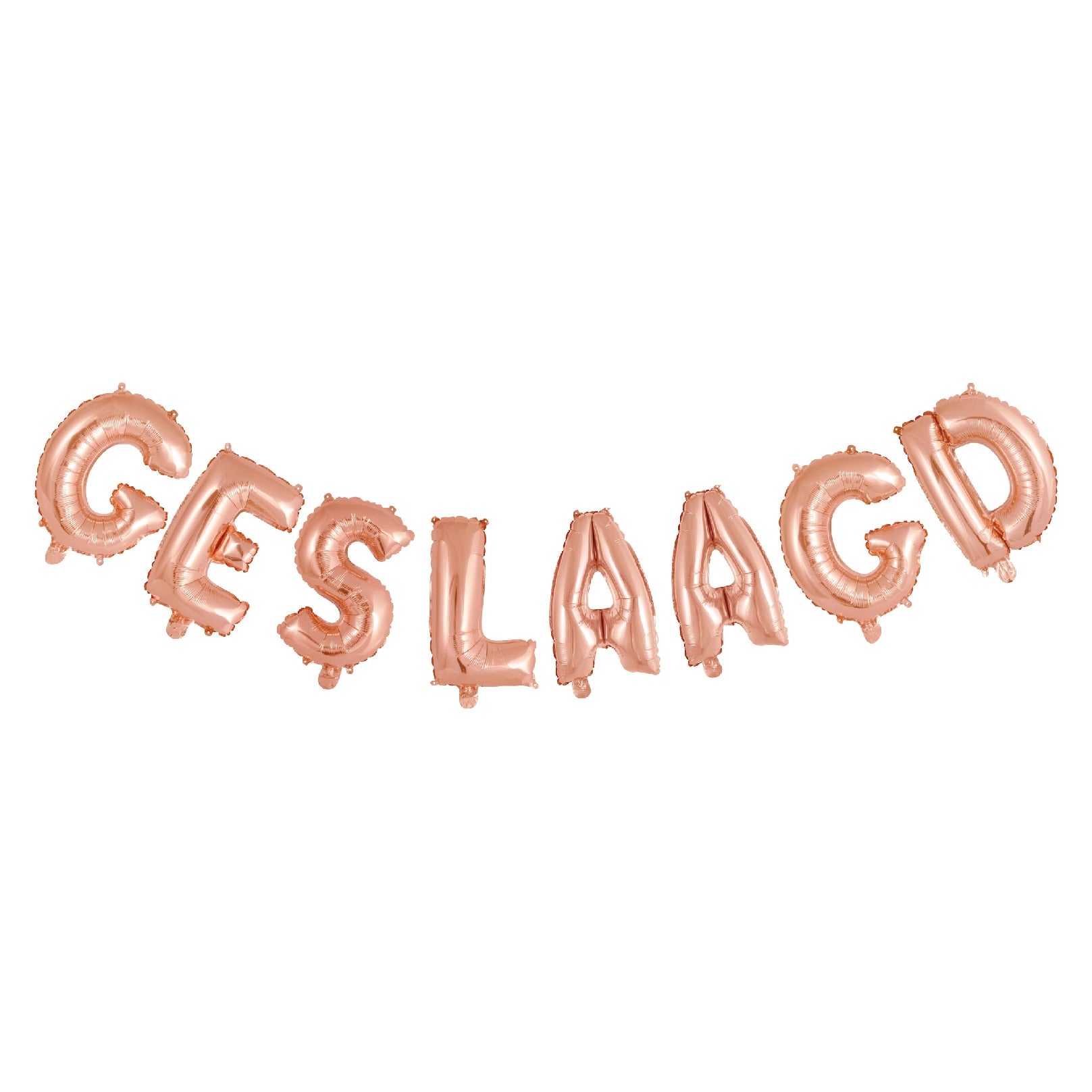 Folieballon Geslaagd letters rosé goud 41cm