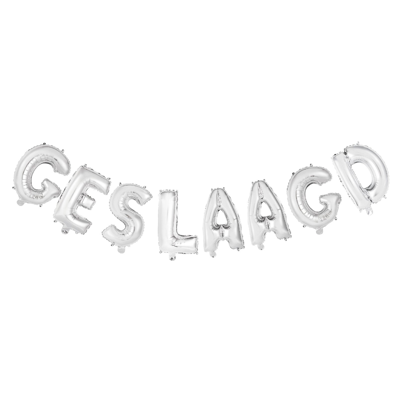 Folieballon Geslaagd letters zilver 41cm