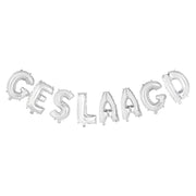 Folieballon Geslaagd letters zilver 41cm