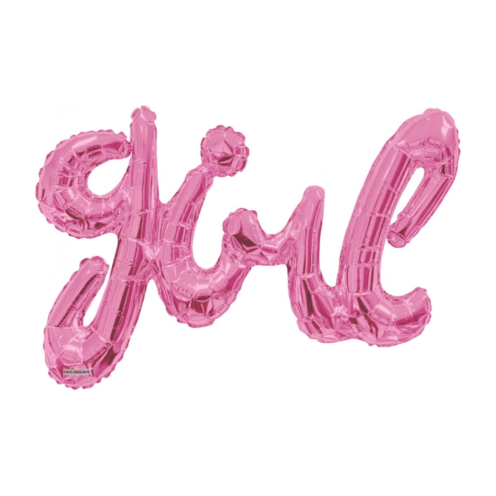 Folieballon Girl roze 91cm