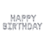 Folieballon Happy Birthday Zilver - 340x35 cm