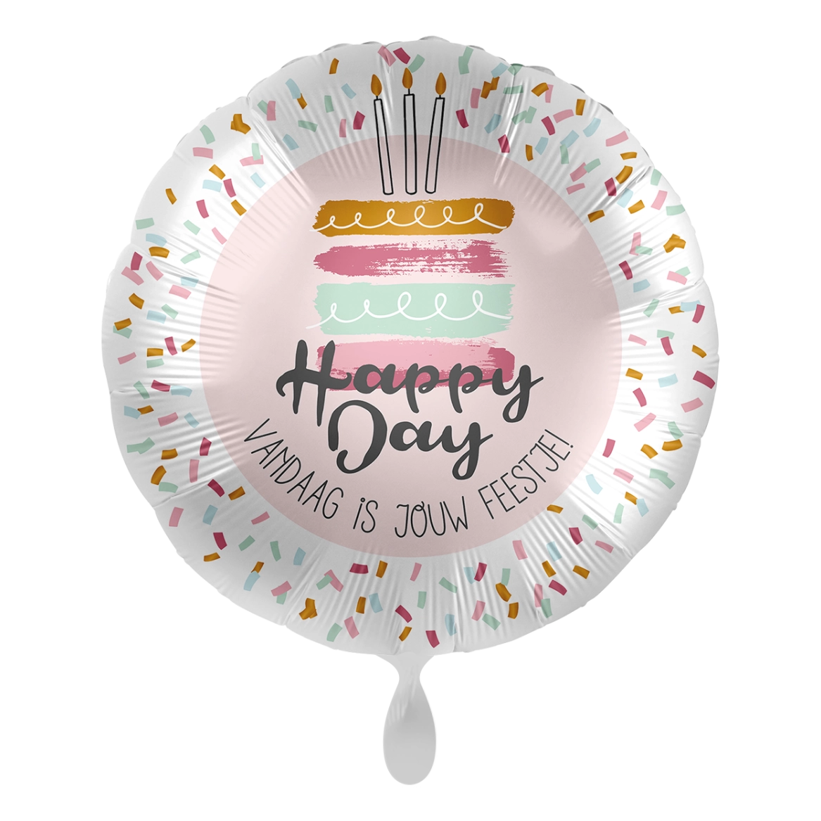 Folieballon Happy Day – vandaag is jouw feestje! 45 cm