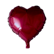 Folieballon hart - Bordeauxrood - 46cm