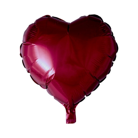 Folieballon hart - Bordeauxrood - 46cm