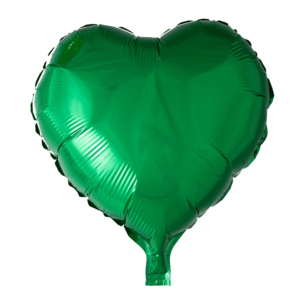 Folieballon hart - Donker groen - 46cm