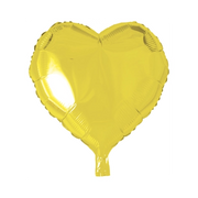 Folieballon hart - Geel - 46cm