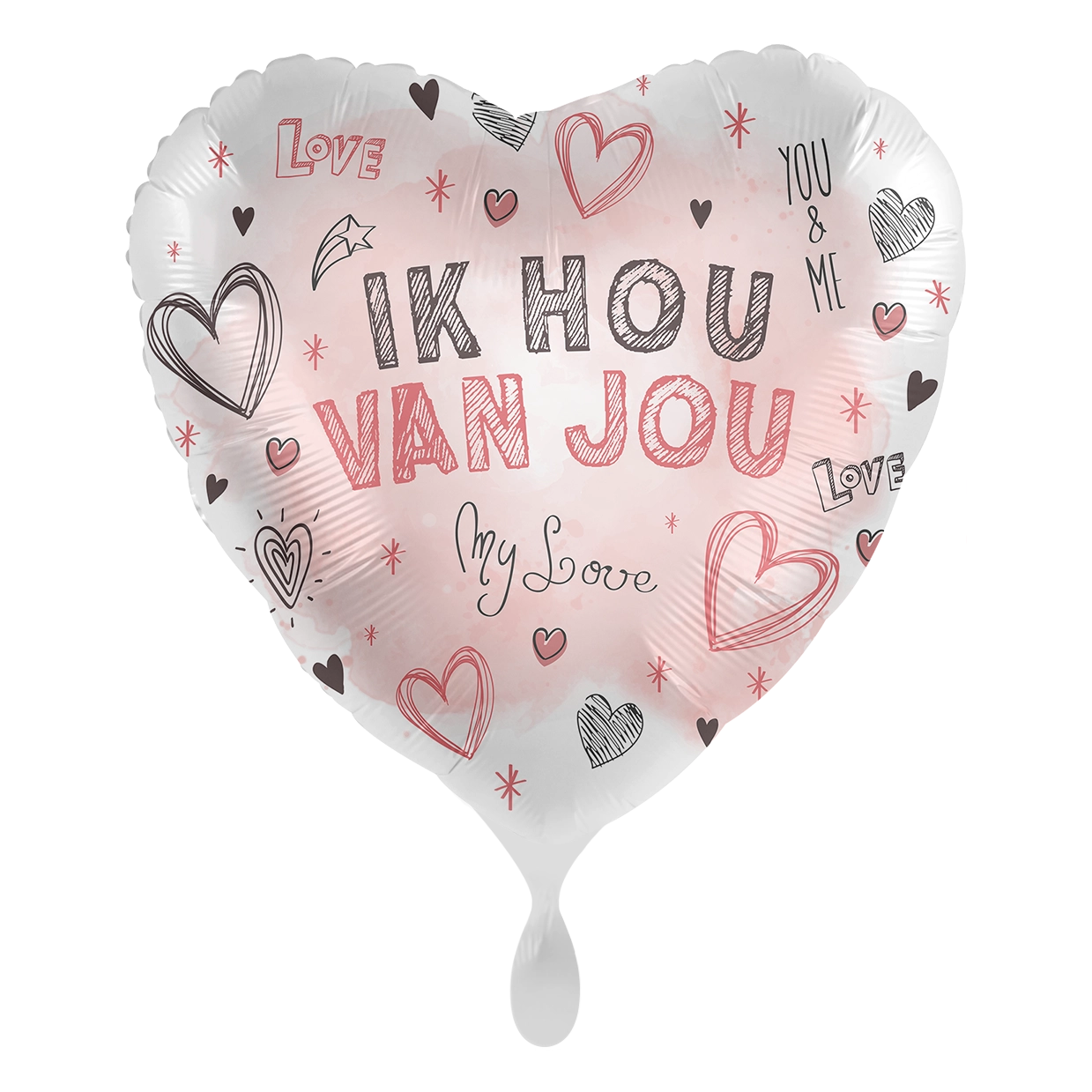 Folieballon hart Ik Hou van jou 45cm