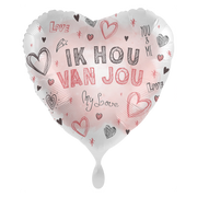 Folieballon hart Ik Hou van jou 45cm