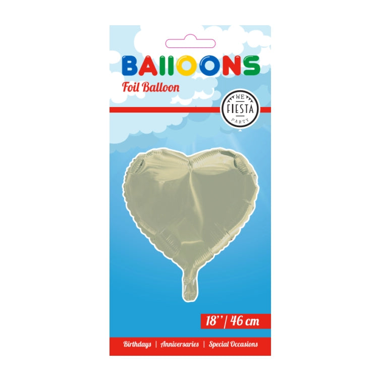 Folieballon hart - Ivoor - 46cm