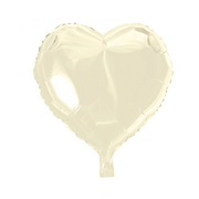 Folieballon hart - Ivoor - 46cm