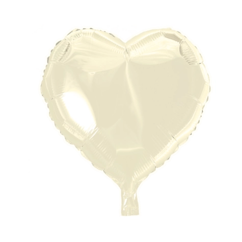 Folieballon hart - Ivoor - 46cm