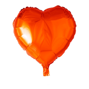 Folieballon hart - Oranje - 46cm