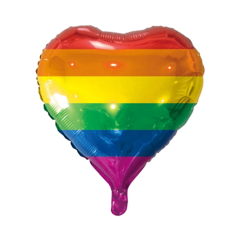 Folieballon hart - Regenboog - 46cm