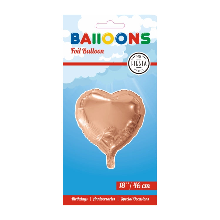 Folieballon hart - Rosé goud - 46cm