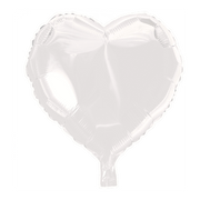 Folieballon hart - Wit - 46cm