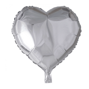 Folieballon hart - Zilver - 46cm
