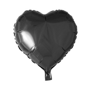 Folieballon hart - Zwart - 46cm