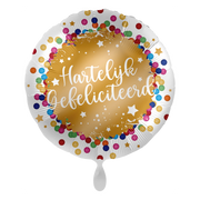 Folieballon Hartelijk gefeliciteerd 45 cm