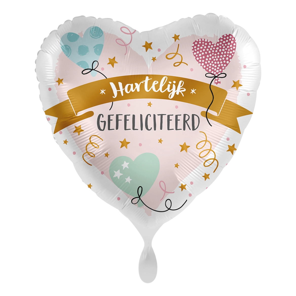 Folieballon Hartelijk gefeliciteerd 45cm