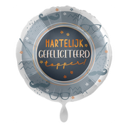 Folieballon Hartelijke gefeliciteerd topper 45cm