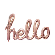 Folieballon HELLO - 1 woord - Rosé Goud - 119cm