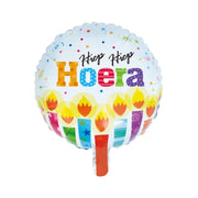 Folieballon Hiep Hiep Hoera - Kaarsen - 46cm