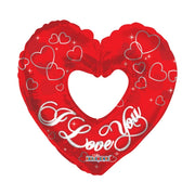 Folieballon I Love You donut hartvorm 91cm