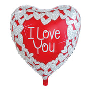 Folieballon I Love You Hart 92 Cm Rood/Wit