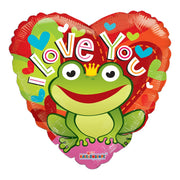 Folieballon I Love You hart kikker 46cm