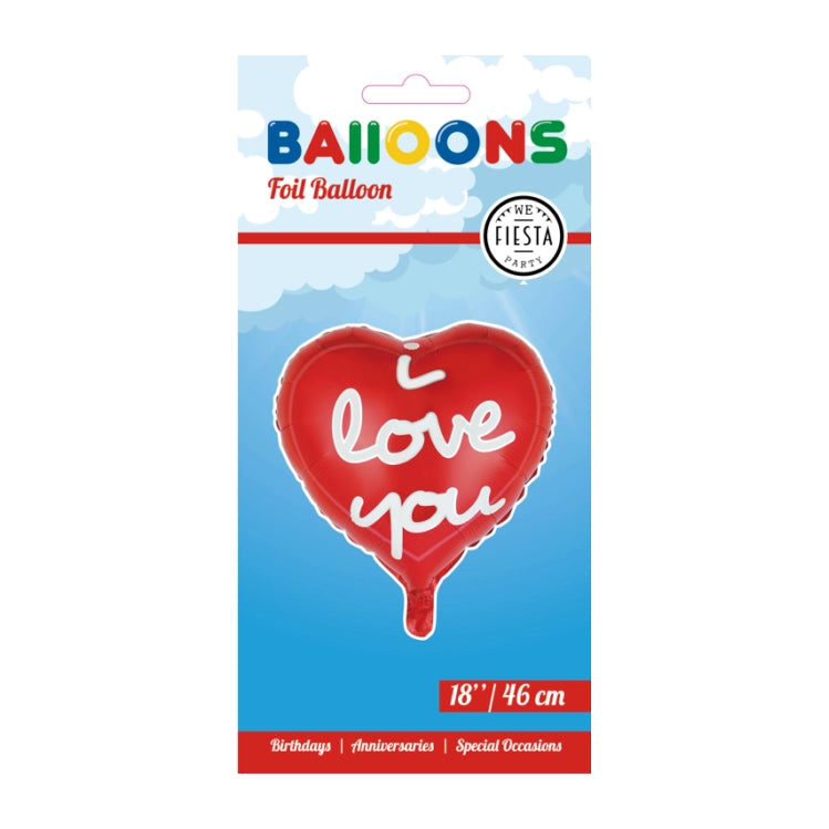 Folieballon I Love You - Rood - 46cm