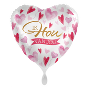 Folieballon Ik Hou van jou hartjes 45cm