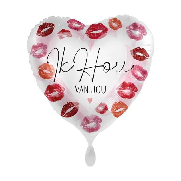 Folieballon Ik hou van Jou kusjes 45cm