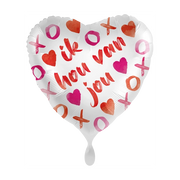 Folieballon Ik hou van Jou XOXO 45cm